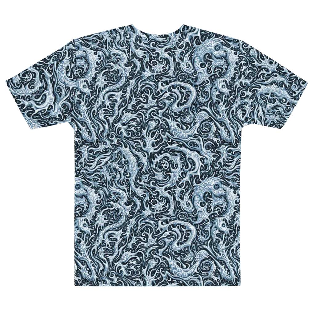 Midnight Arabesque on Men's Cotton Crew Neck T-Shirt — Front print