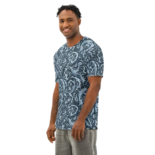 Midnight Arabesque on a Men's Cotton Crew Neck T-Shirt