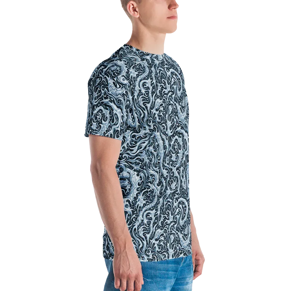 Midnight Arabesque on Men's Crew Neck T-Shirt — Right