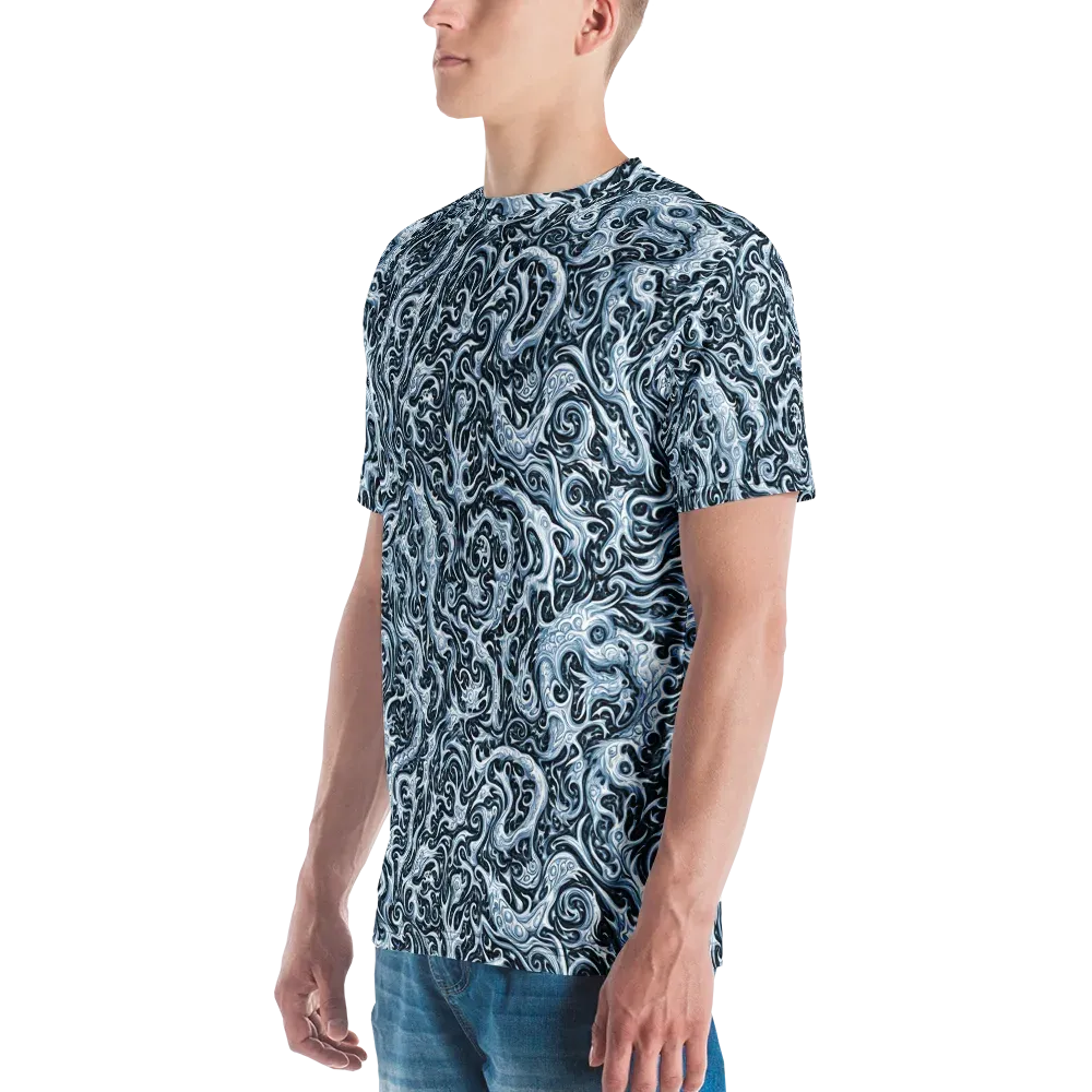 Midnight Arabesque on Men's Crew Neck T-Shirt — Left