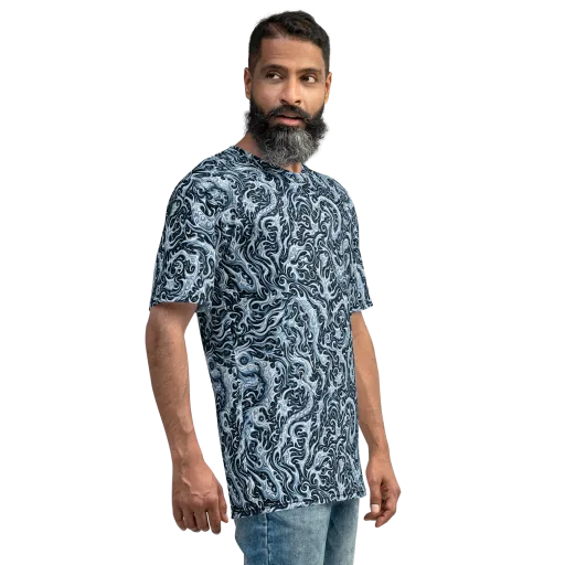 Midnight Arabesque on a Men's Crew Neck T-Shirt