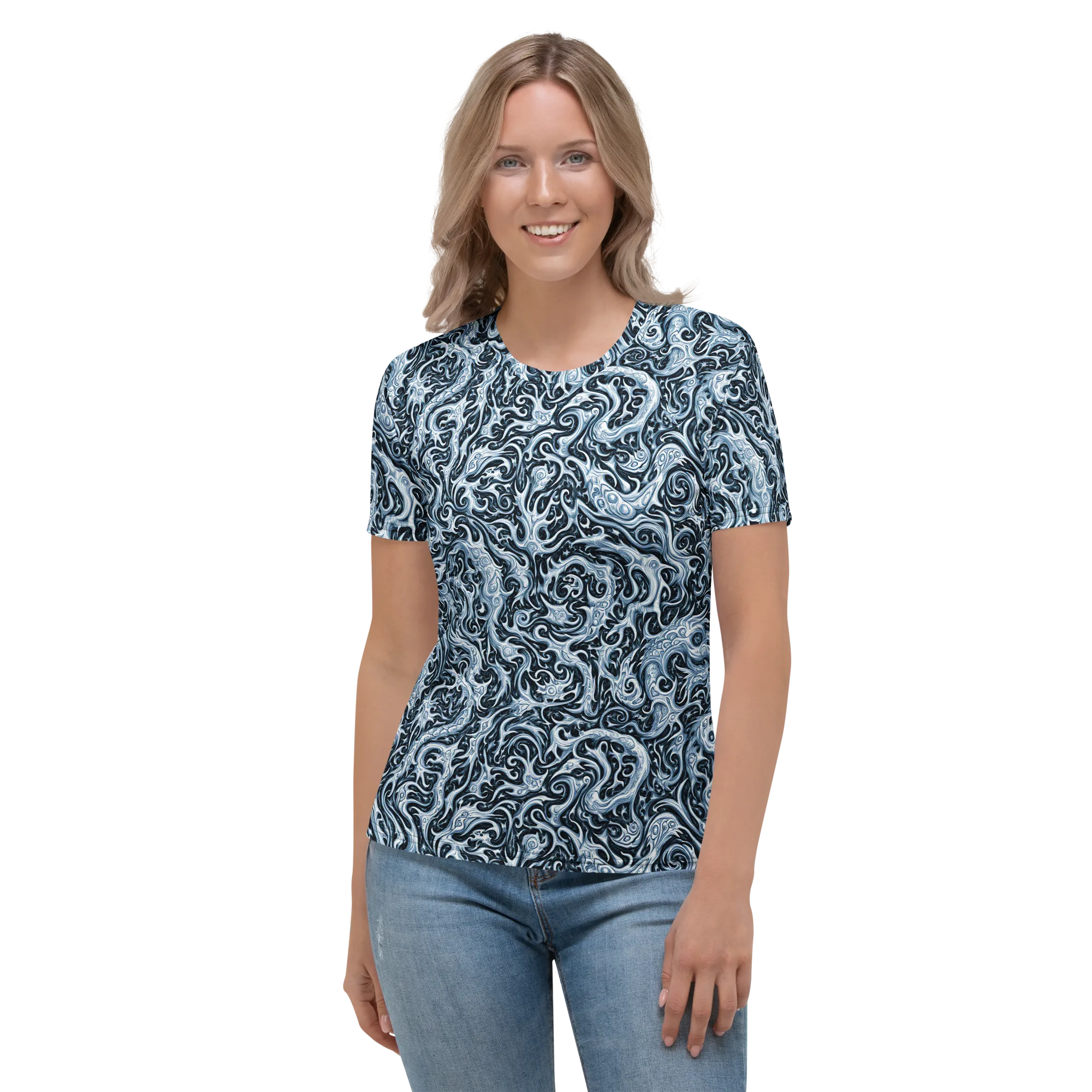 Midnight Arabesque on Women's Crew Neck T-Shirt — Front