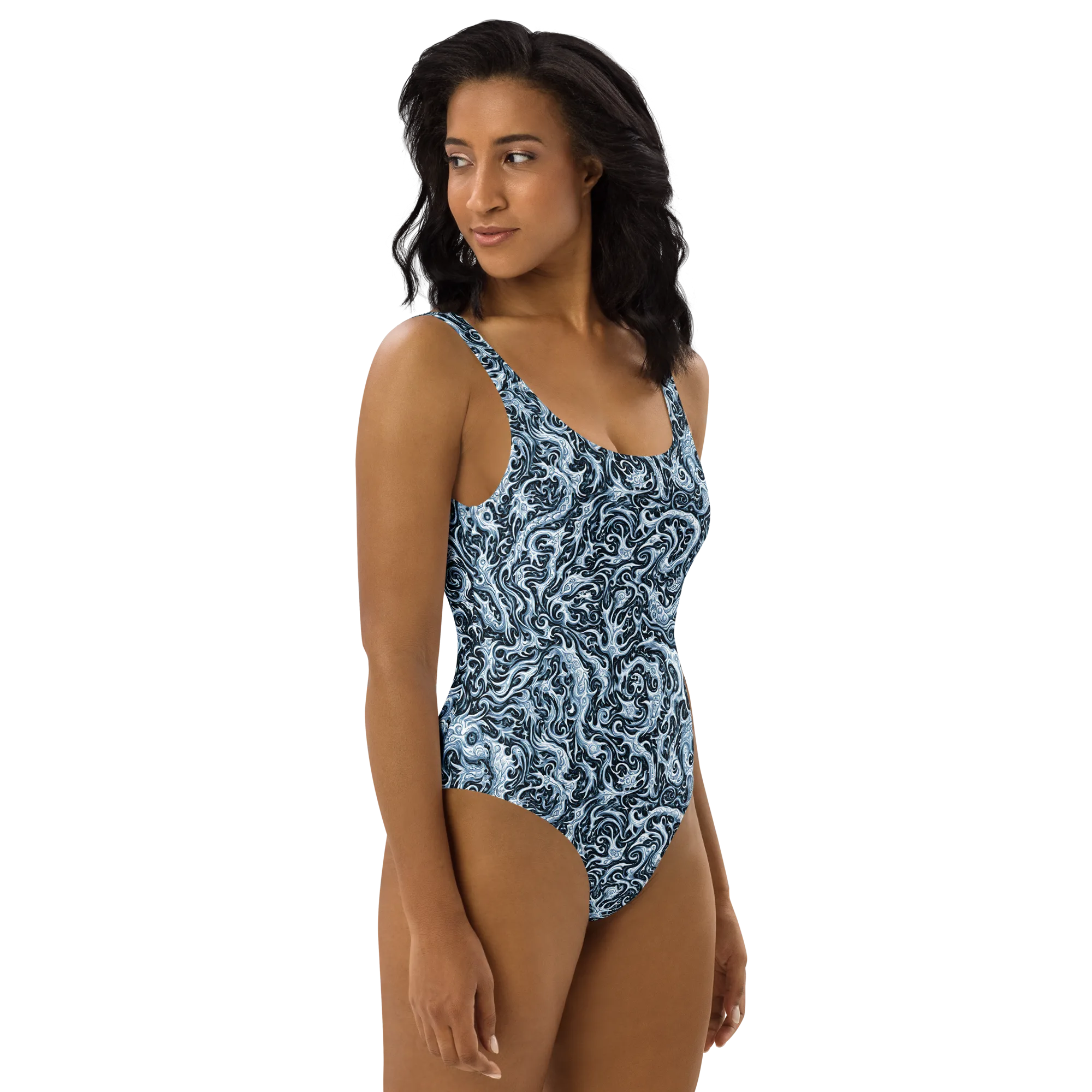 Midnight Arabesque on One-Piece Swimsuit — Front print