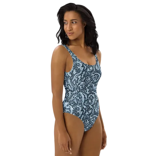Midnight Arabesque on a One-Piece Swimsuit