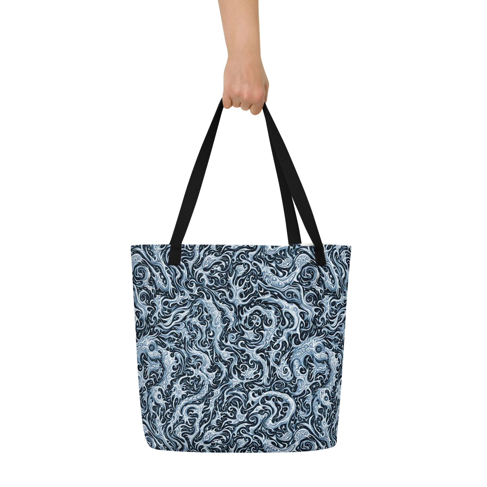 Midnight Arabesque on Large Tote Bag W/ Pocket — Print file
