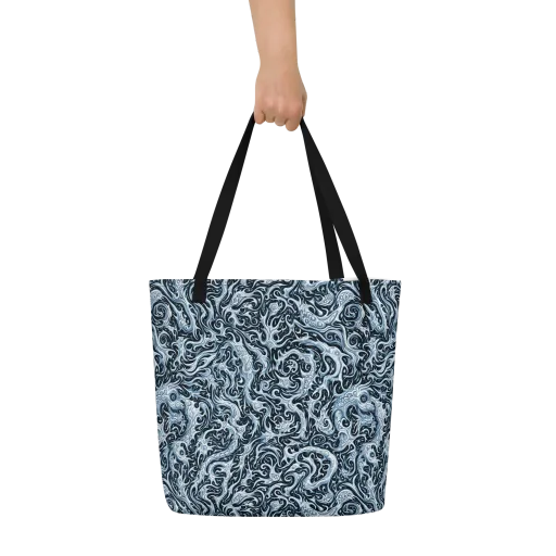 Midnight Arabesque on a Large Tote Bag W/ Pocket