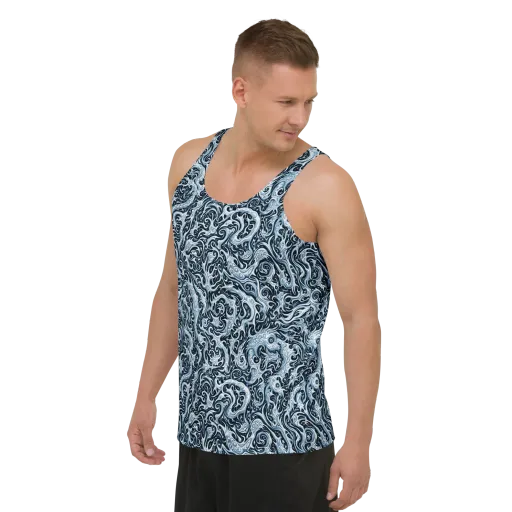 Midnight Arabesque on a Men's Tank Top