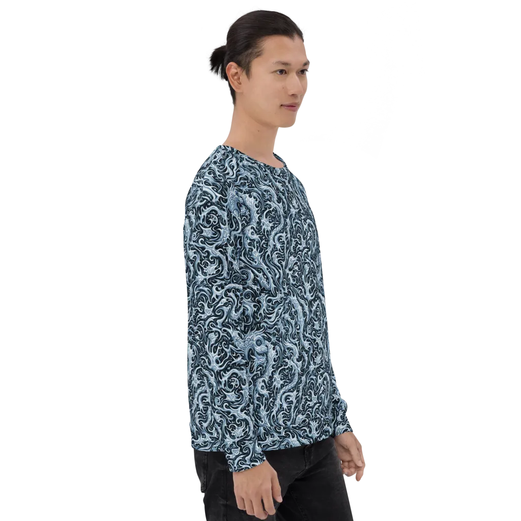 Midnight Arabesque on Sweatshirt — Right sleeve