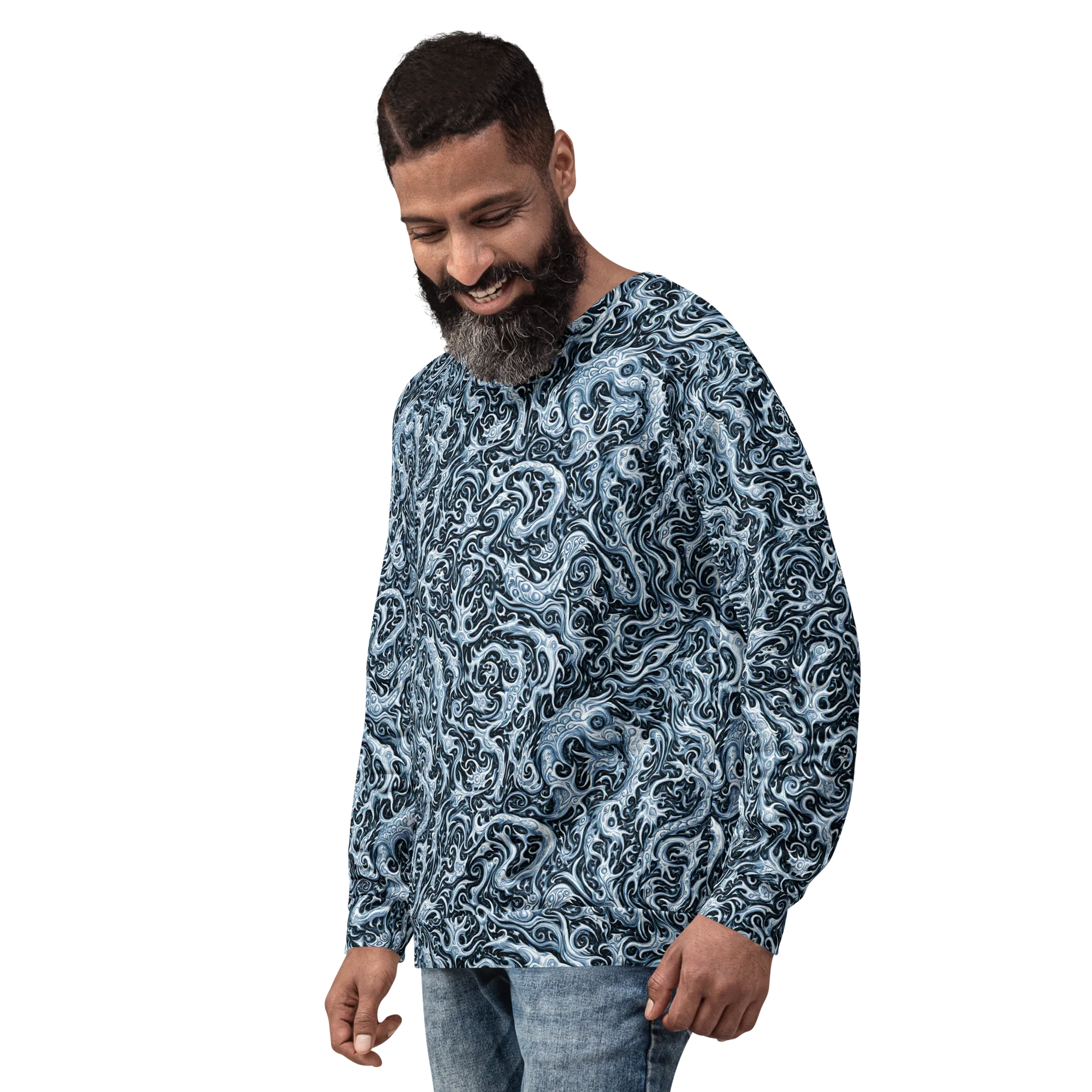 Midnight Arabesque on Sweatshirt — Left sleeve