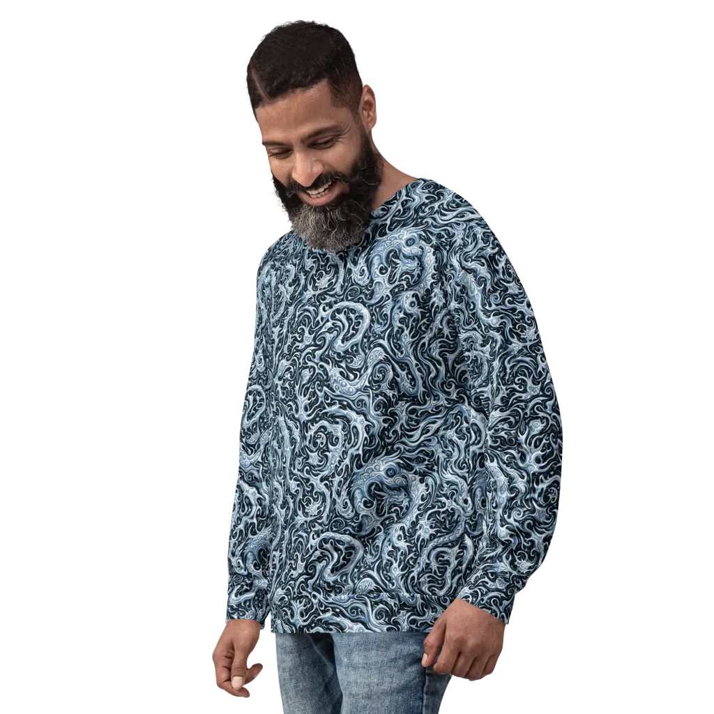 Midnight Arabesque on Sweatshirt — Left sleeve