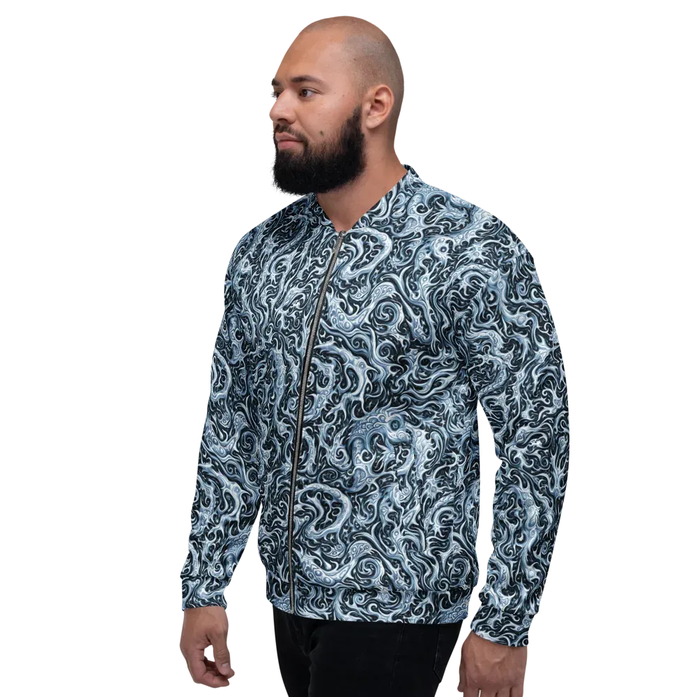 Midnight Arabesque on Bomber Jacket — Left