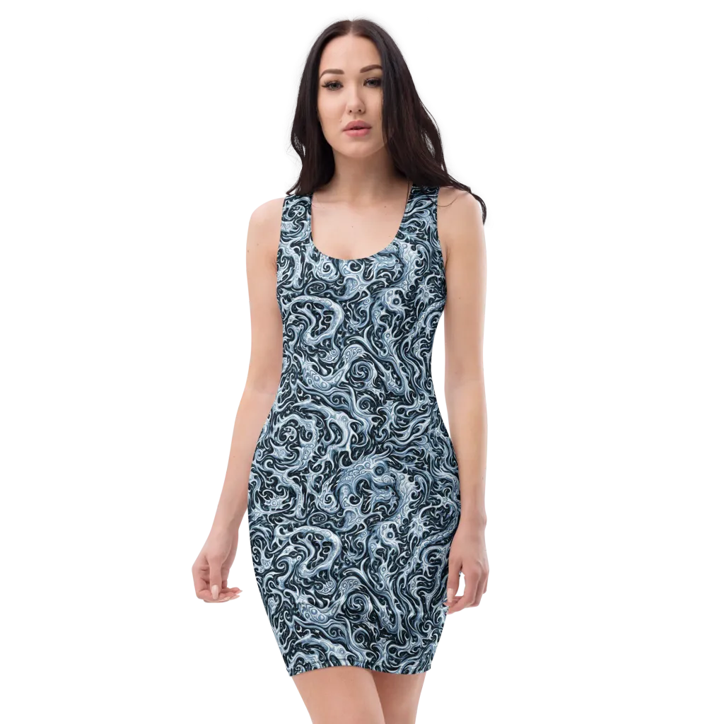 Midnight Arabesque on Bodycon Dress — Front