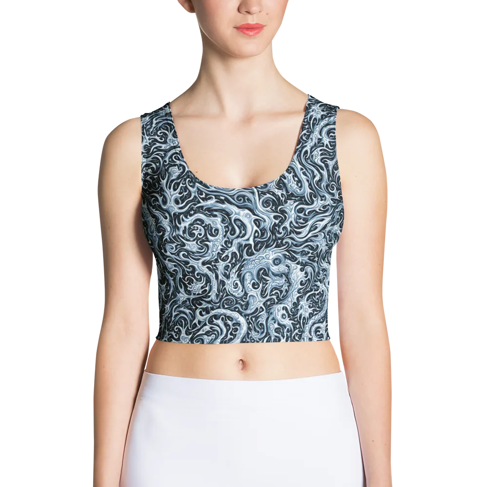 Midnight Arabesque on Crop Top — Front