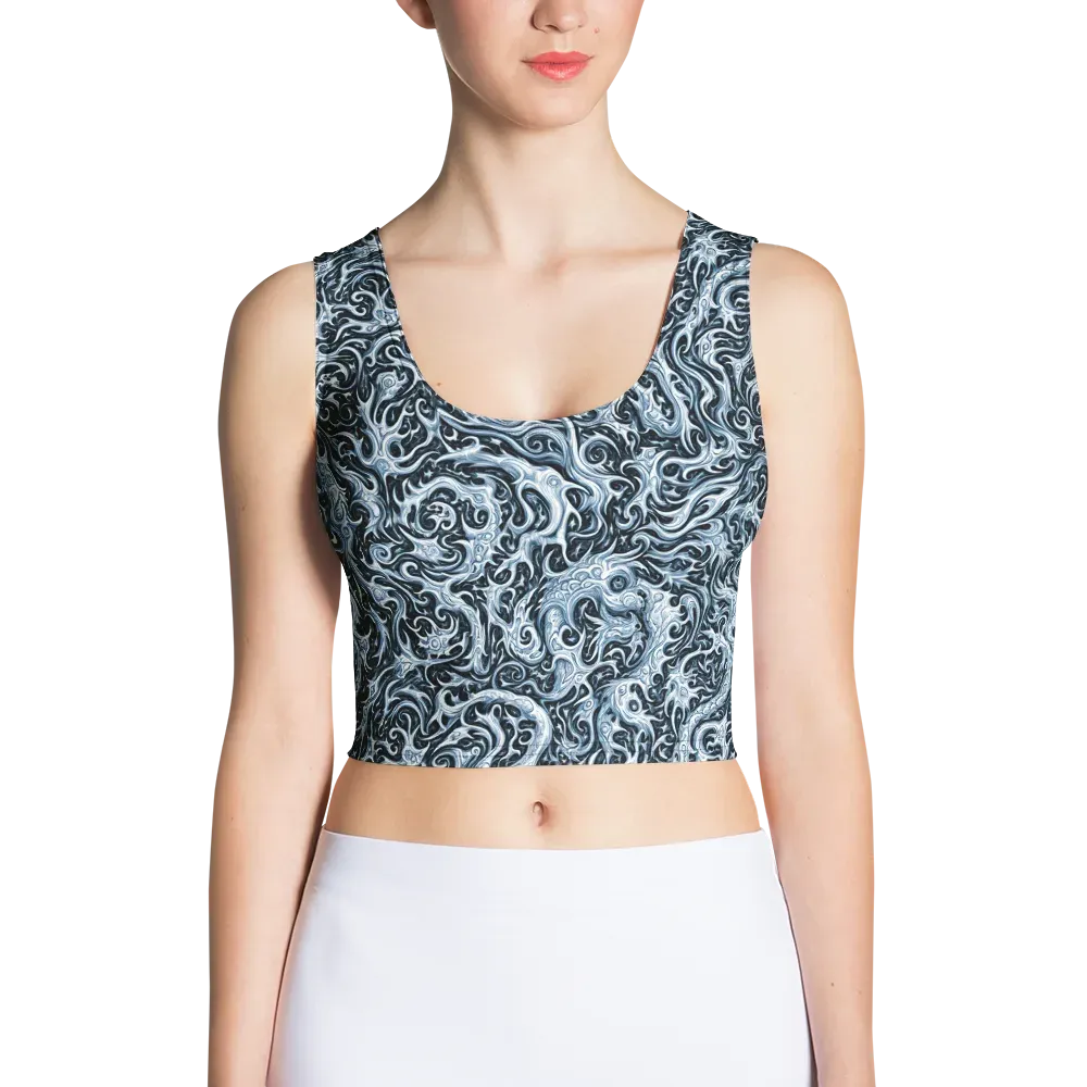 Midnight Arabesque on Crop Top — Front