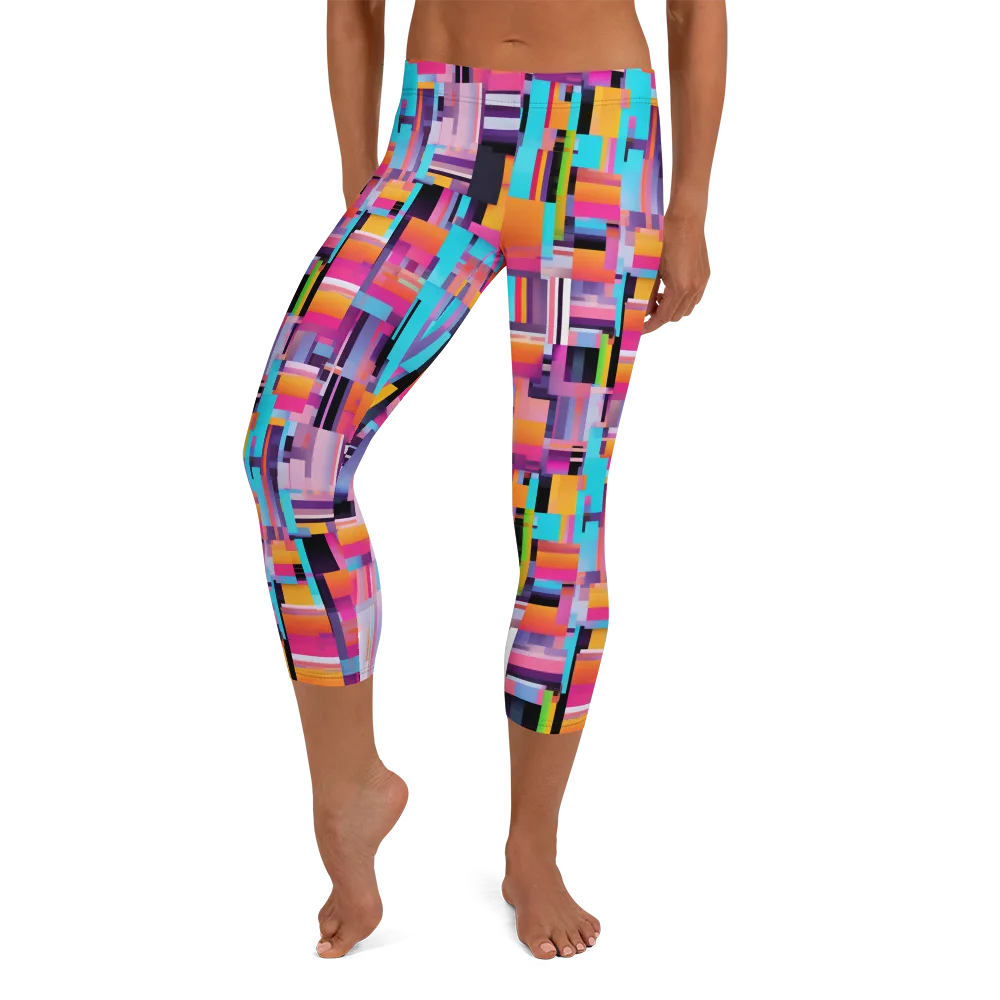 Chromatic Circuit on Capri Leggings — Front