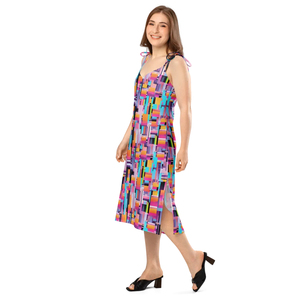 Chromatic Circuit on Slip Dress — Left Front
