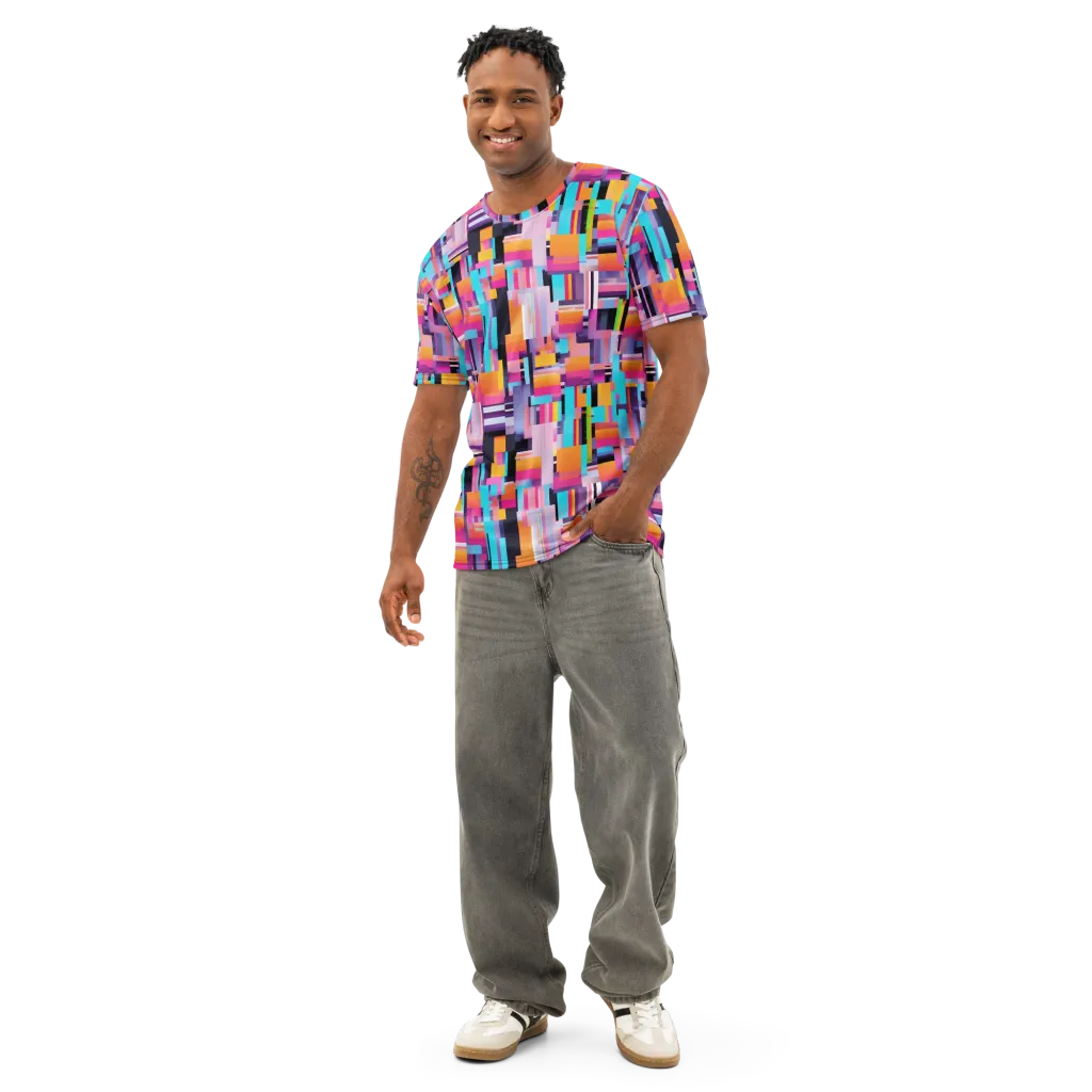 Chromatic Circuit on Men's Cotton Crew Neck T-Shirt — Front