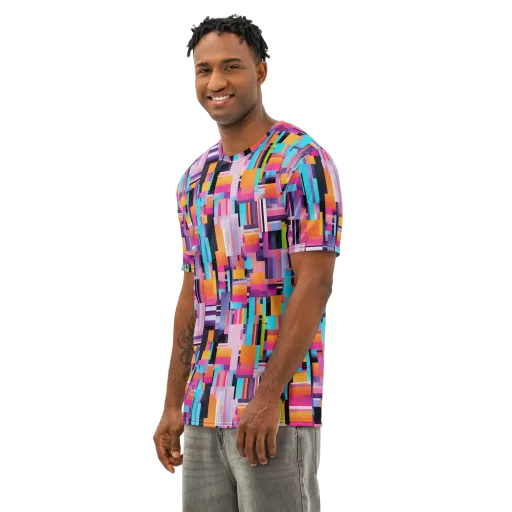 Chromatic Circuit on a Men's Cotton Crew Neck T-Shirt
