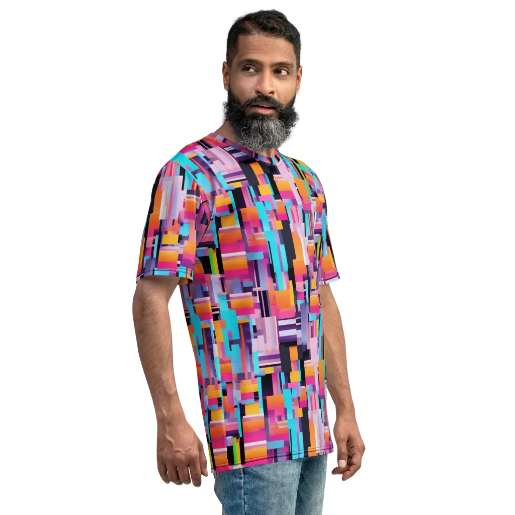 Chromatic Circuit on Men's Crew Neck T-Shirt — Right sleeve