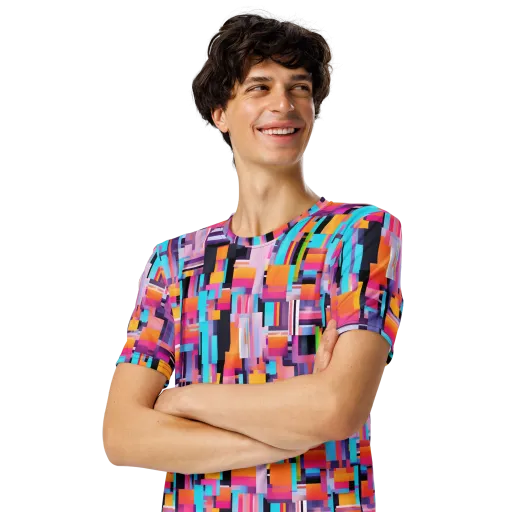 Chromatic Circuit on a Men's Crew Neck T-Shirt
