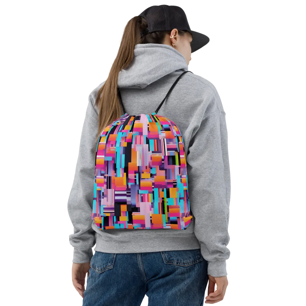 Chromatic Circuit on Drawstring Bag — Front