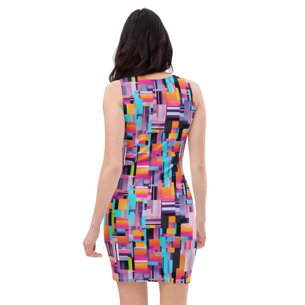Chromatic Circuit on Bodycon Dress — Back