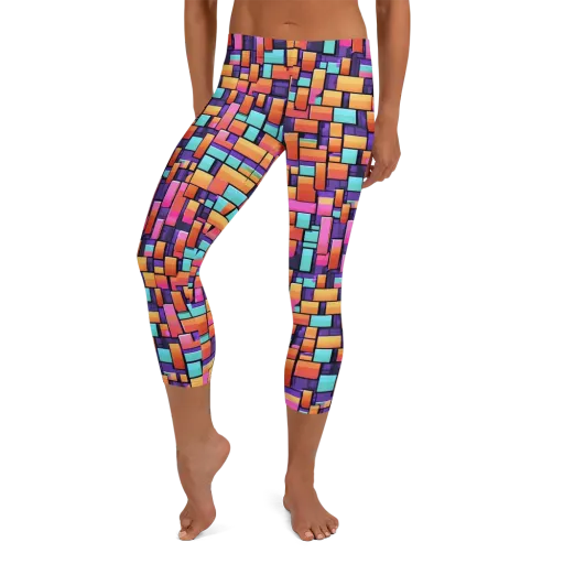 Neon Brickwork on a Capri Leggings