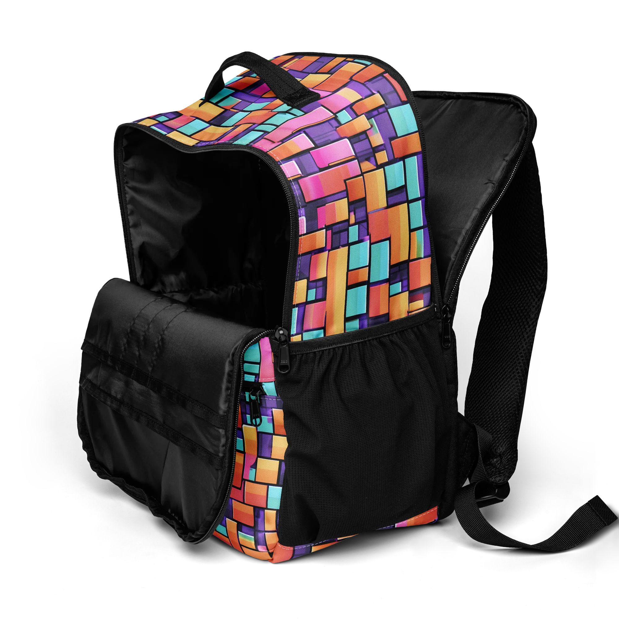 Neon Brickwork on Utility Backpack — Top print
