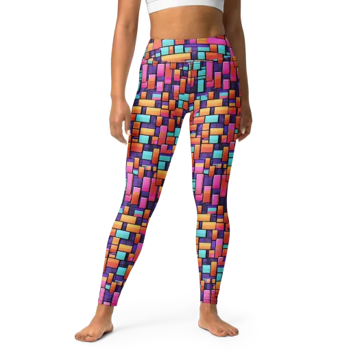 Neon Brickwork on a Yoga Leggings