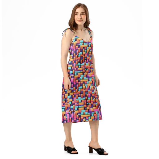 Neon Brickwork on a Slip Dress
