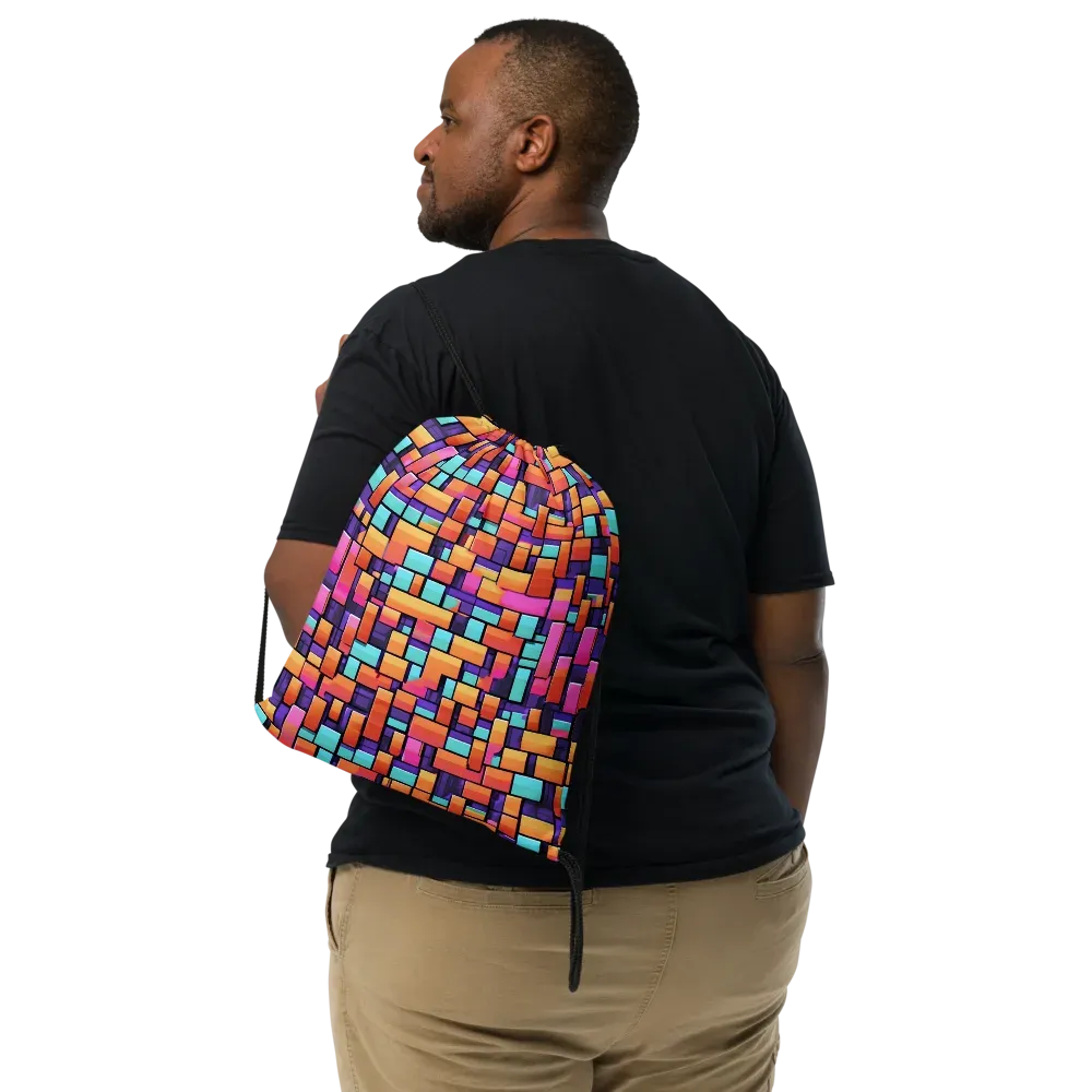 Neon Brickwork on Drawstring Bag — Print file