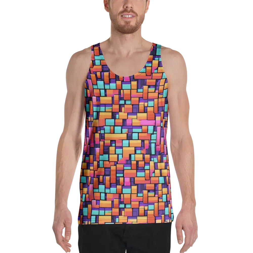 Neon Brickwork on Men's Tank Top — Front