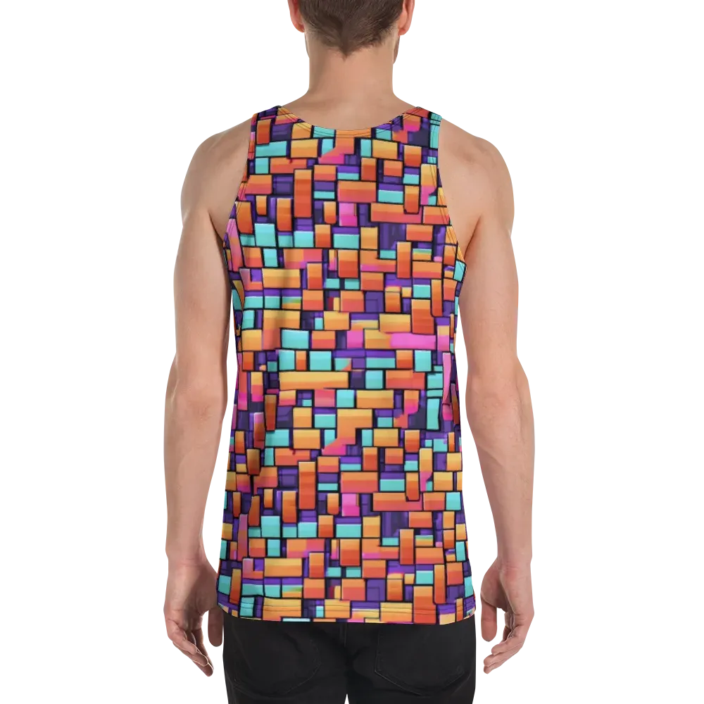Neon Brickwork on Men's Tank Top — Back