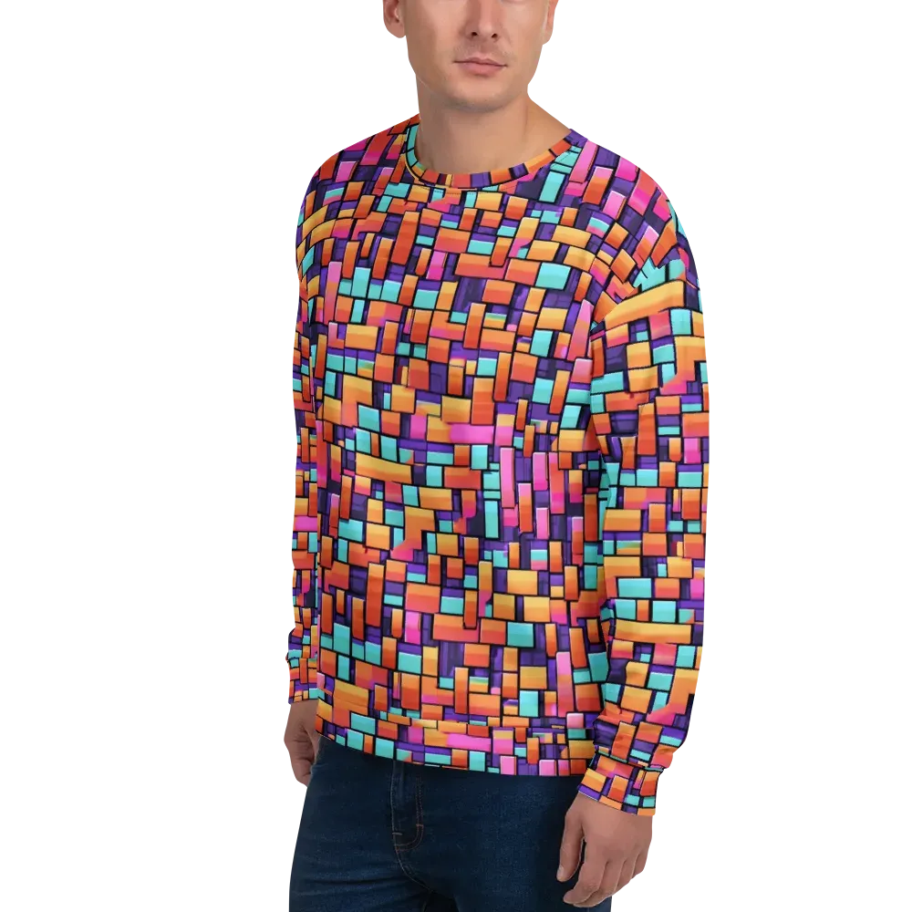 Neon Brickwork on Sweatshirt — Left Front