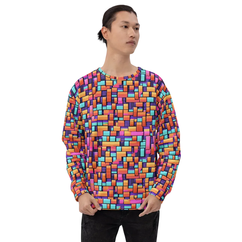 Neon Brickwork on Sweatshirt — Front print