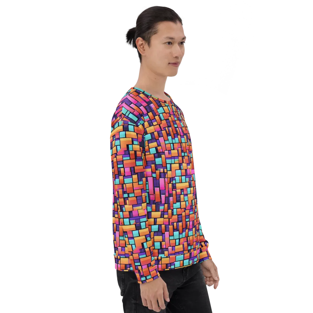Neon Brickwork on Sweatshirt — Right sleeve