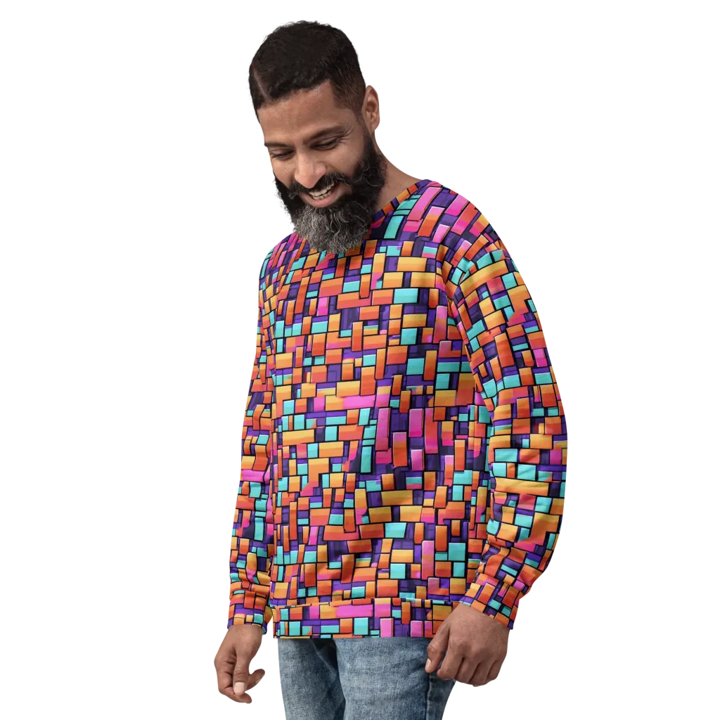 Neon Brickwork on Sweatshirt — Left sleeve