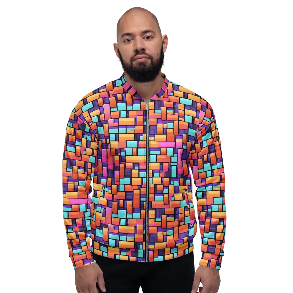 Neon Brickwork on Bomber Jacket — Front