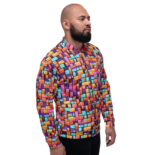 Neon Brickwork on a Bomber Jacket
