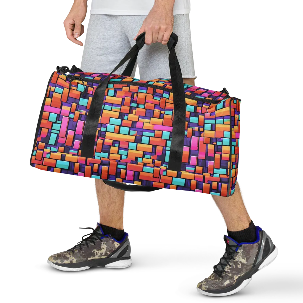 Neon Brickwork on Duffle Bag — Front print