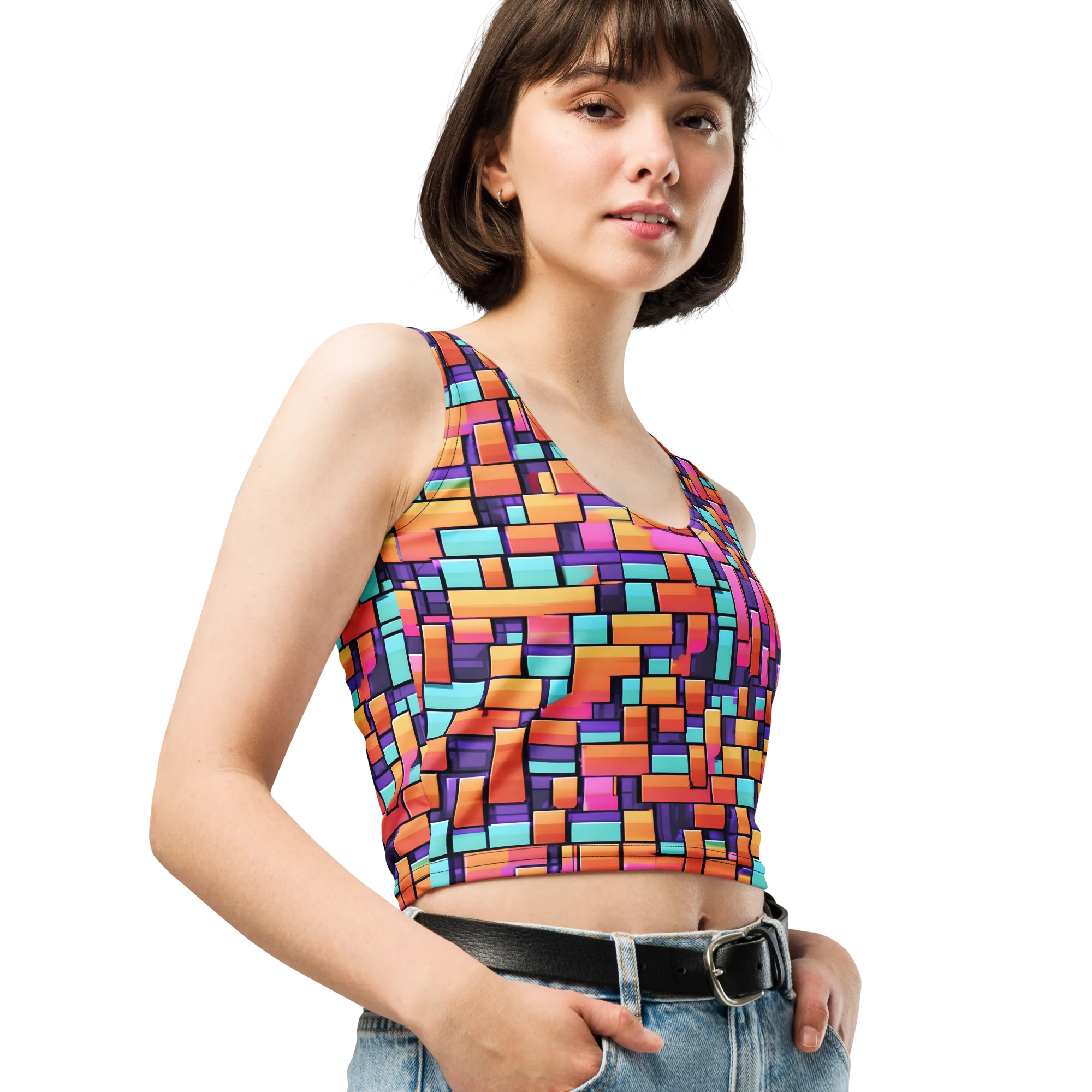 Neon Brickwork on Crop Top — Print file
