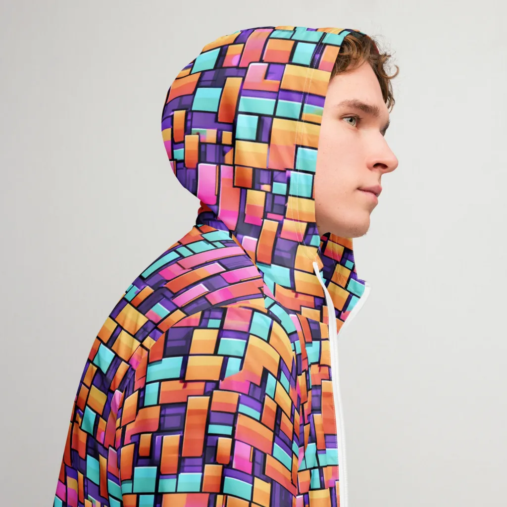Neon Brickwork on Men's Windbreaker — Front print