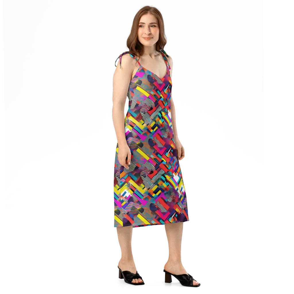Chromatic Collision on Slip Dress — Right Front