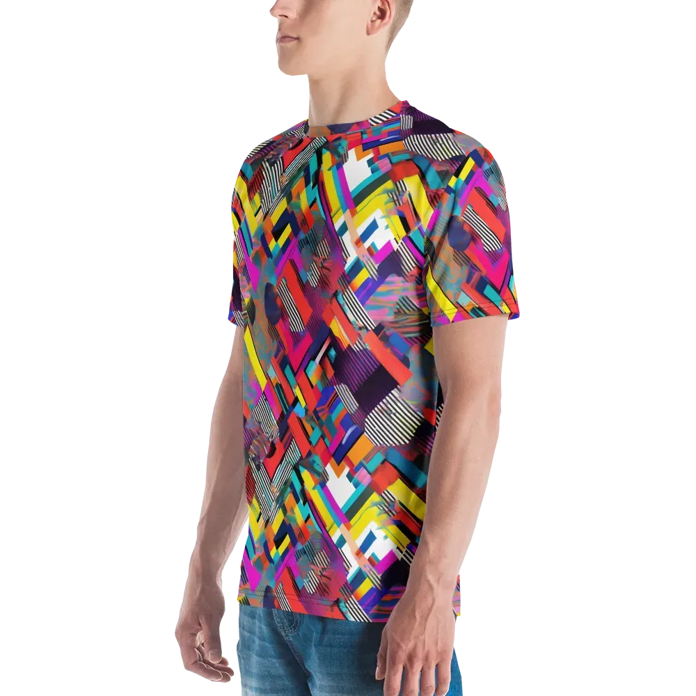 Chromatic Collision on Men's Crew Neck T-Shirt — Left