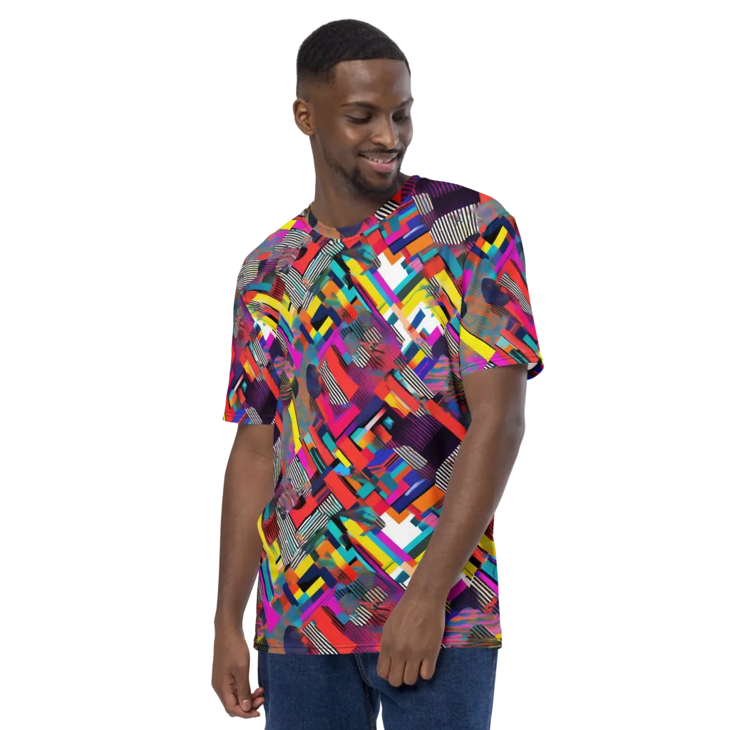 Chromatic Collision on Men's Crew Neck T-Shirt — Left sleeve