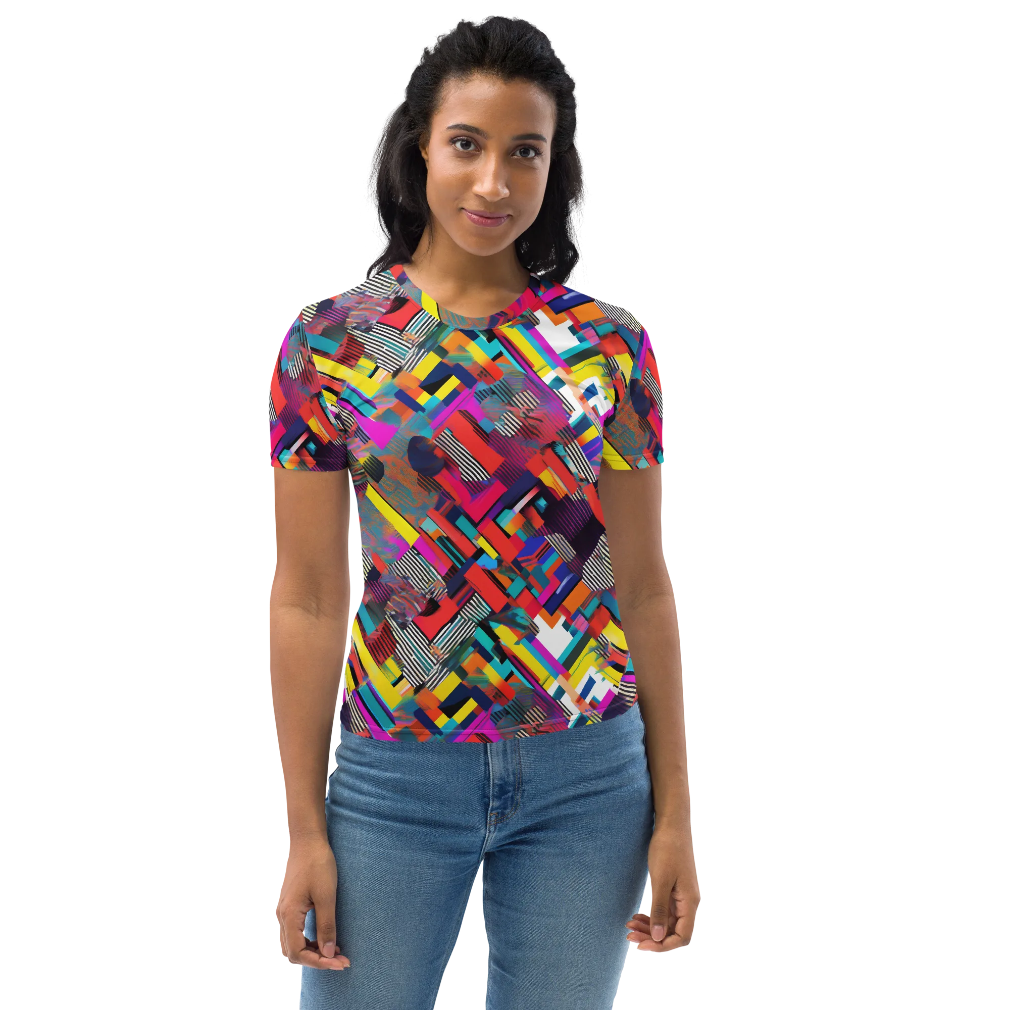 Chromatic Collision on Women's Crew Neck T-Shirt — Print file