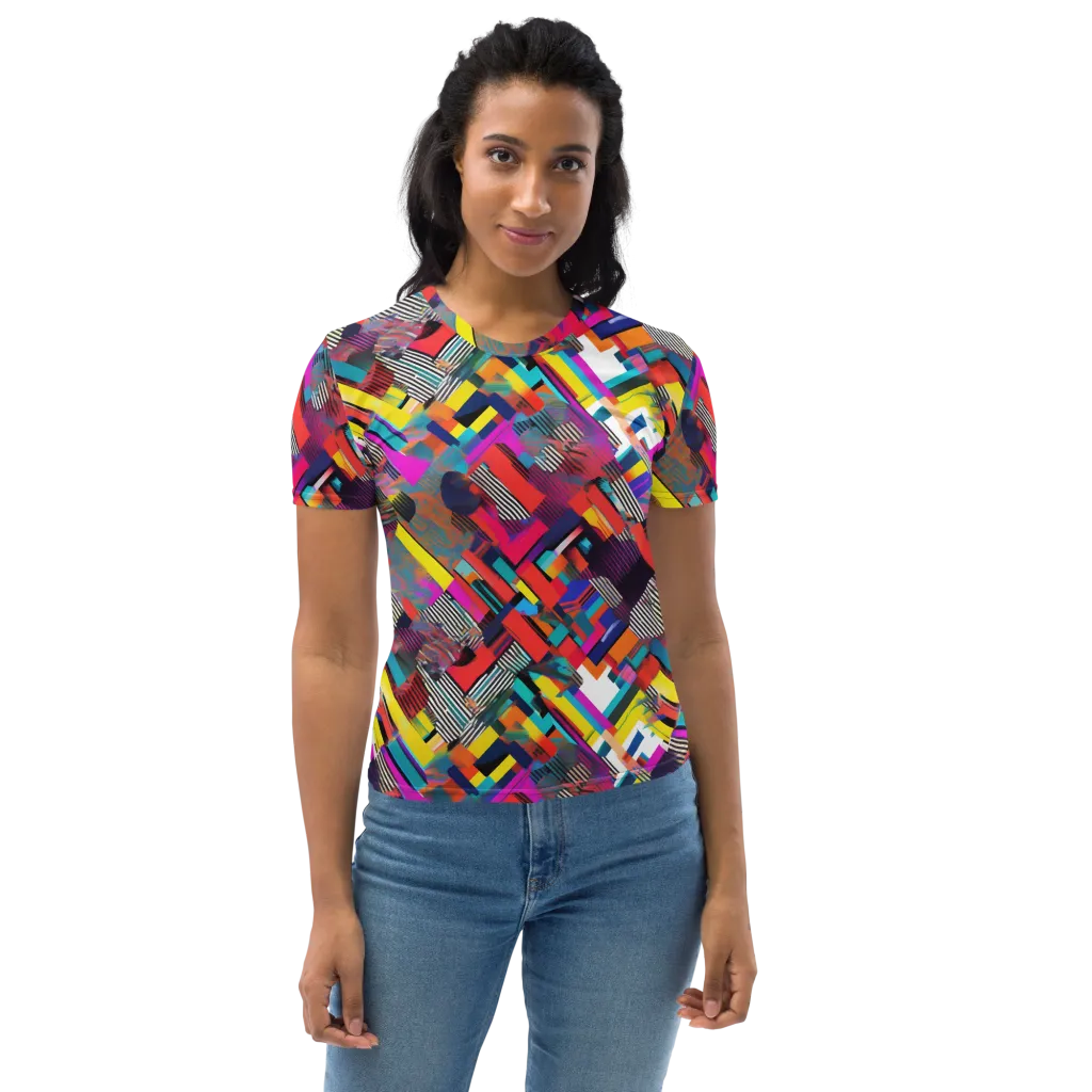 Chromatic Collision on Women's Crew Neck T-Shirt — Print file