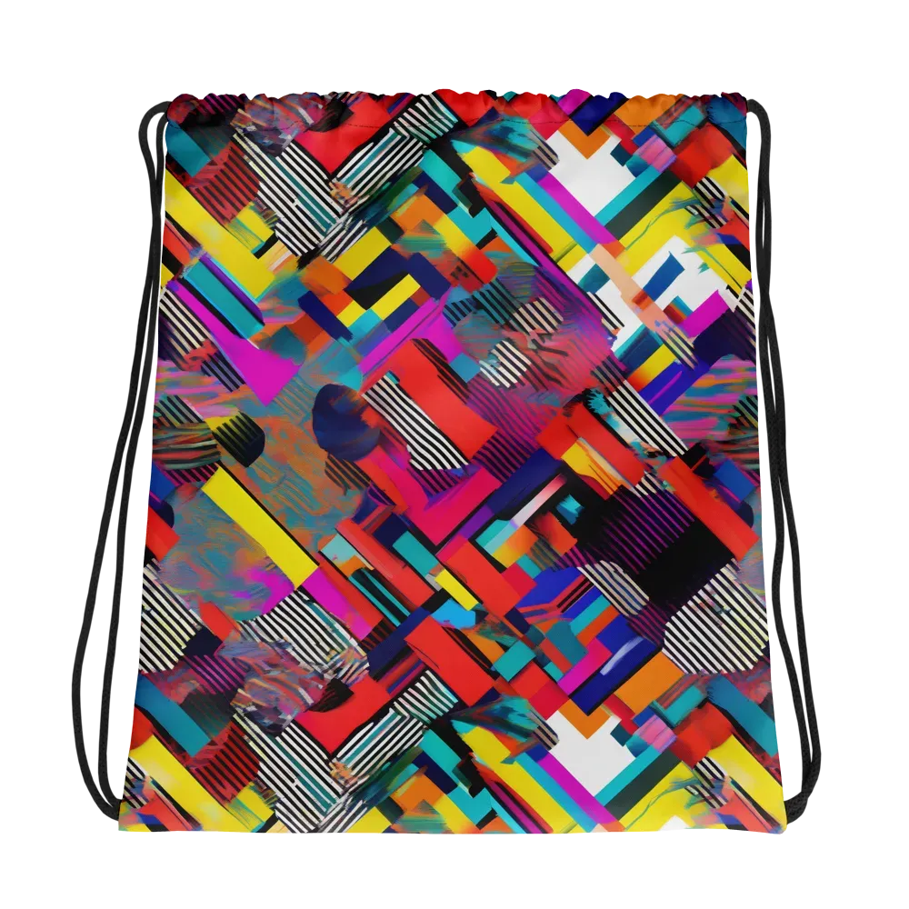 Chromatic Collision on Drawstring Bag — Mockup