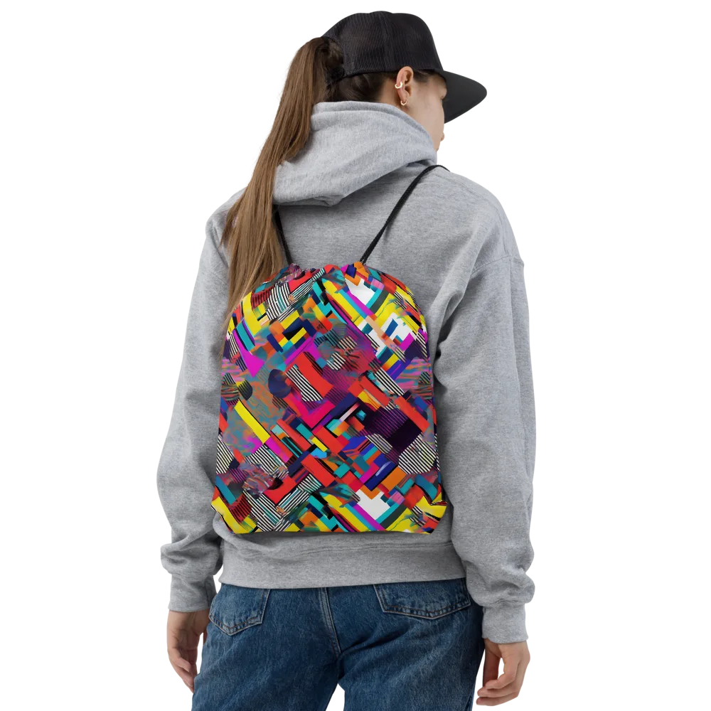 Chromatic Collision on Drawstring Bag — Front