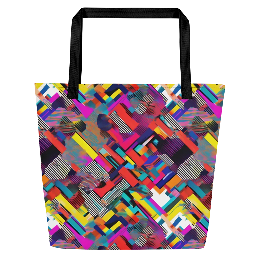 Chromatic Collision on Large Tote Bag W/ Pocket — Front